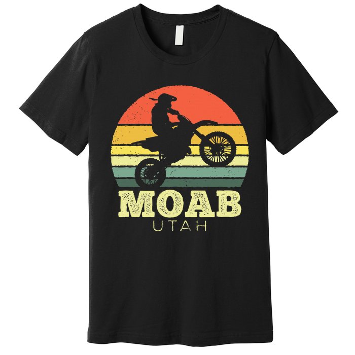 Moab Utah Sunset Dirt Bike Motorcycle Outdoors Premium T-Shirt