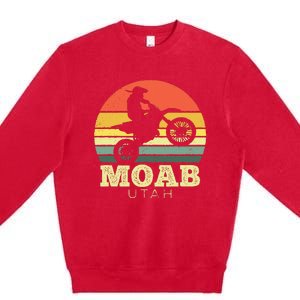 Moab Utah Sunset Dirt Bike Motorcycle Outdoors Premium Crewneck Sweatshirt