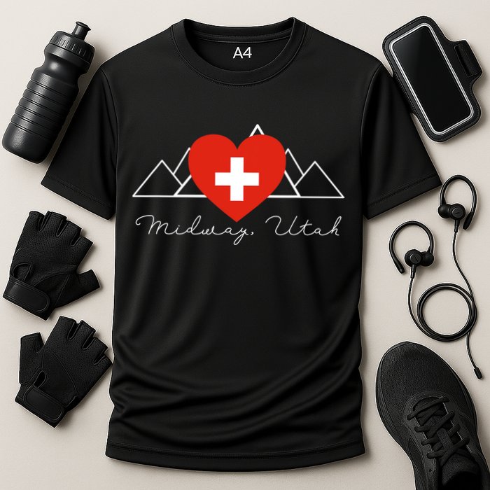 Midway Utah Swiss Days Suisse Flag Switzerland Flag Cooling Performance Crew T-Shirt