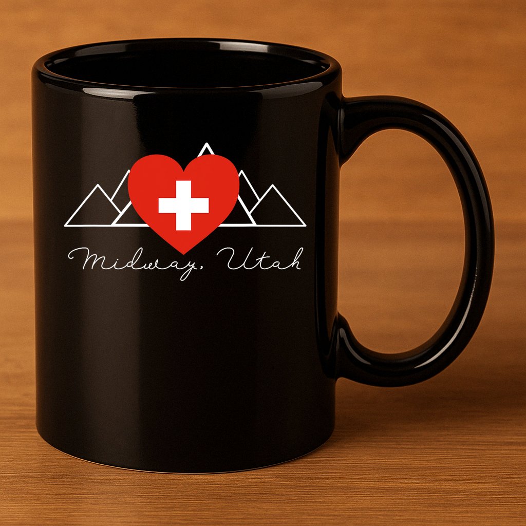 Midway Utah Swiss Days Suisse Flag Switzerland Flag 11oz C Handle Ceramic Mug