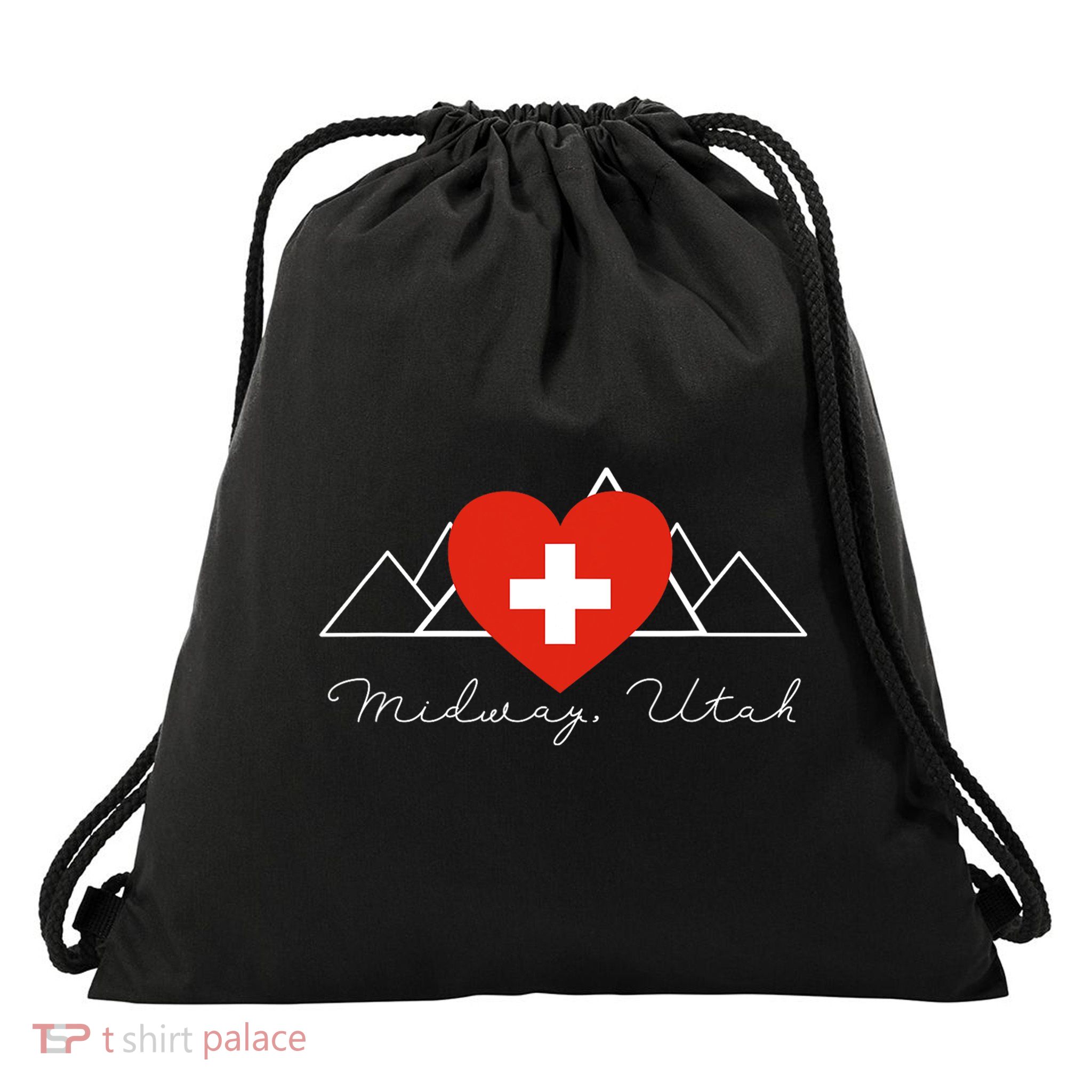 Midway Utah Swiss Days Suisse Flag Switzerland Flag Drawstring Bag