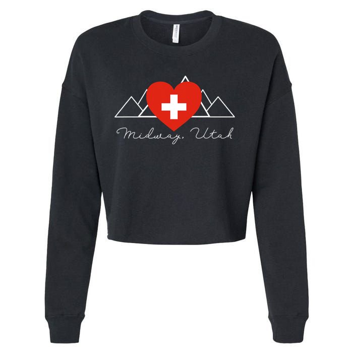 Midway Utah Swiss Days Suisse Flag Switzerland Flag Cropped Pullover Crew