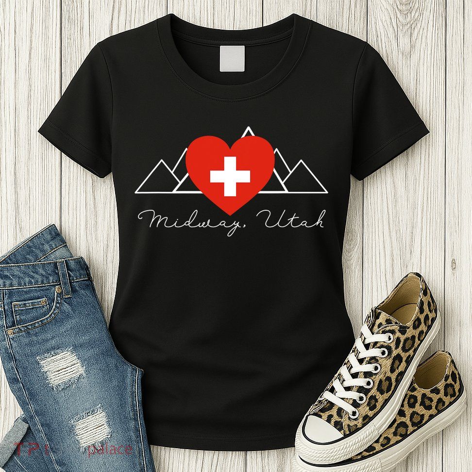Midway Utah Swiss Days Suisse Flag Switzerland Flag Womens T-Shirt