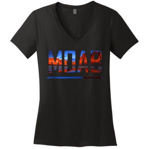 Moab, Utah Scenic Desert Adventure Women's V-Neck T-Shirt