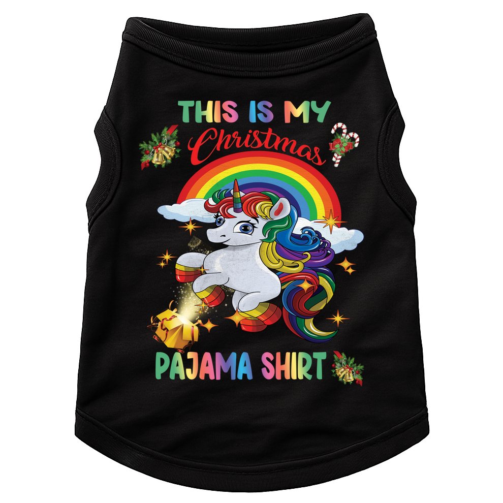 Magical Unicorn Squad This Is My Christmas Pajama Gift Doggie Tank