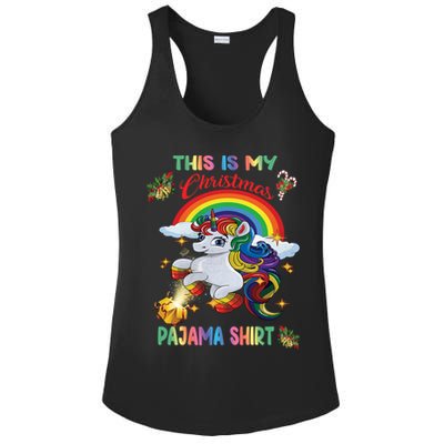 Magical Unicorn Squad This Is My Christmas Pajama Gift Ladies PosiCharge Competitor Racerback Tank
