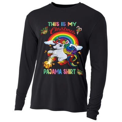 Magical Unicorn Squad This Is My Christmas Pajama Gift Cooling Performance Long Sleeve Crew