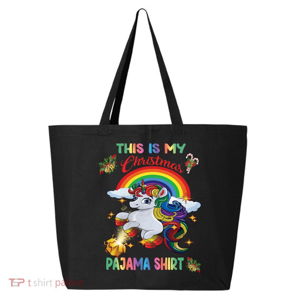 Magical Unicorn Squad This Is My Christmas Pajama Gift 25L Jumbo Tote