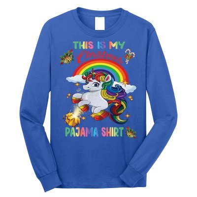 Magical Unicorn Squad This Is My Christmas Pajama Gift Long Sleeve Shirt