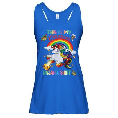 Magical Unicorn Squad This Is My Christmas Pajama Gift Ladies Essential Flowy Tank