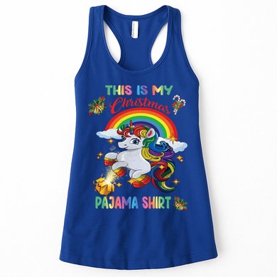 Magical Unicorn Squad This Is My Christmas Pajama Gift Womens Tank Top