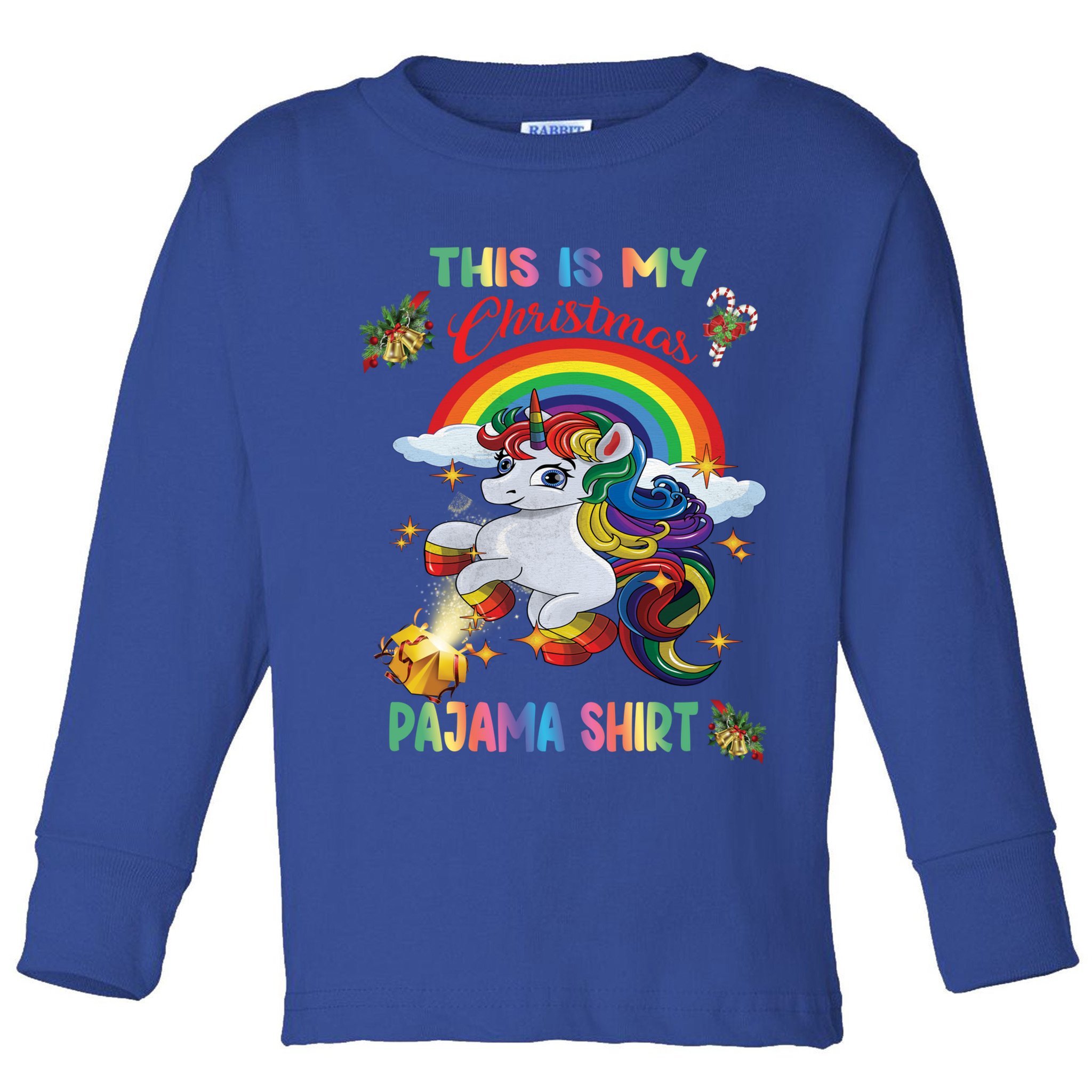 Magical Unicorn Squad This Is My Christmas Pajama Gift Toddler Long Sleeve Shirt