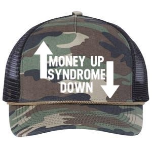 Money Up Syndrome Down Funny Retro Rope Trucker Hat Cap