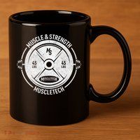 Muscle and Strength Muscletech 11oz C Handle Ceramic Mug