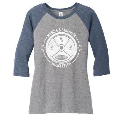 Muscle and Strength Muscletech Women's Tri-Blend 3/4-Sleeve Raglan Shirt