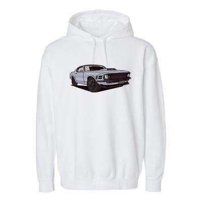 Muscle Race Car Garment-Dyed Fleece Hoodie