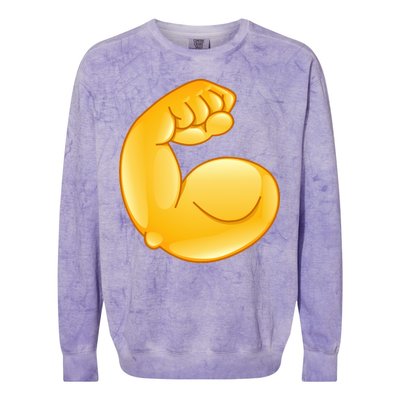 Muscle Strong Arm Flex Emoji Colorblast Crewneck Sweatshirt