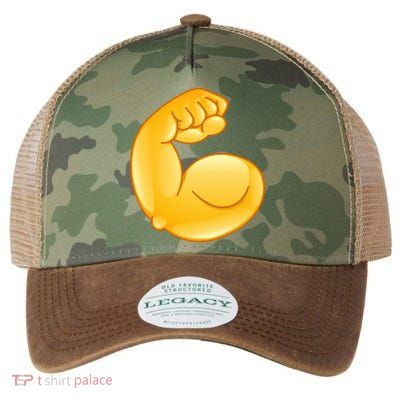Muscle Strong Arm Flex Emoji Legacy Tie Dye Trucker Hat