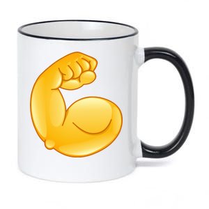 Muscle Strong Arm Flex Emoji 11oz Black Color Changing Mug