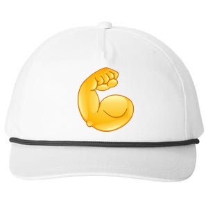 Muscle Strong Arm Flex Emoji Snapback Five-Panel Rope Hat