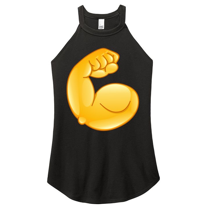 Muscle Strong Arm Flex Emoji Women's Perfect Tri Rocker Tank
