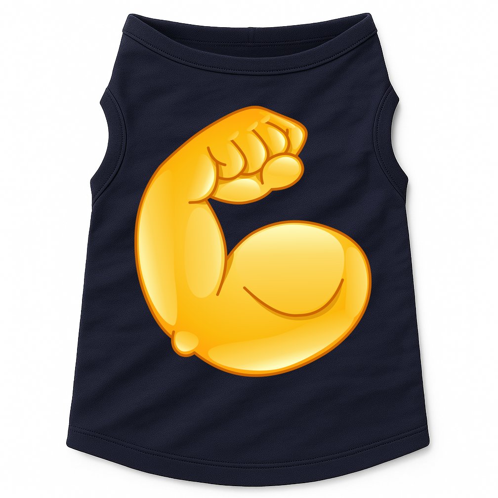 Muscle Strong Arm Flex Emoji Doggie Tank