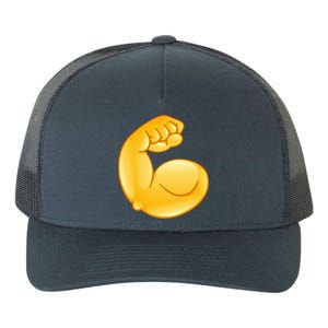 Muscle Strong Arm Flex Emoji Yupoong Adult 5-Panel Trucker Hat