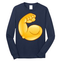 Muscle Strong Arm Flex Emoji Long Sleeve Shirt