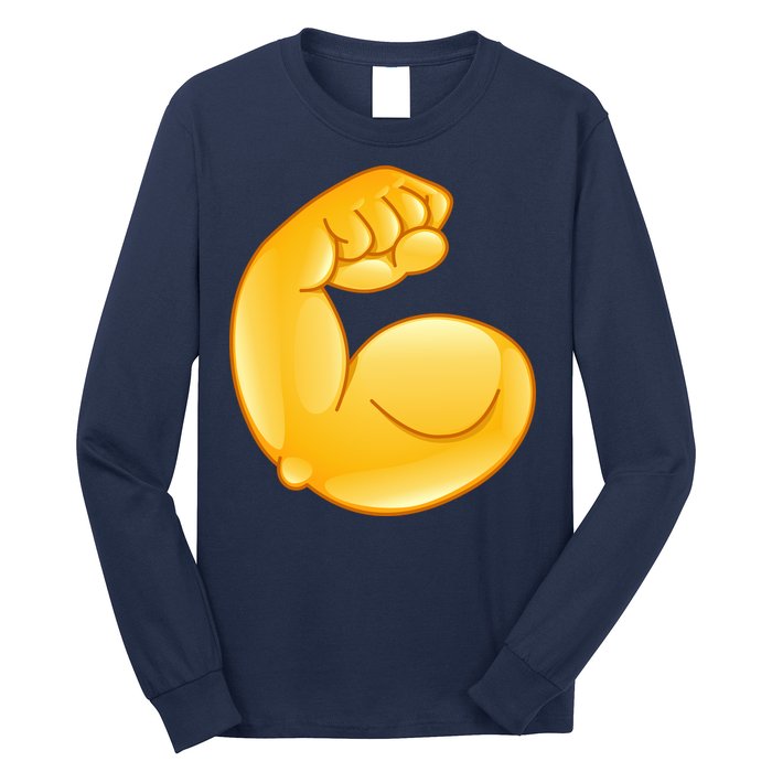 Muscle Strong Arm Flex Emoji Long Sleeve Shirt