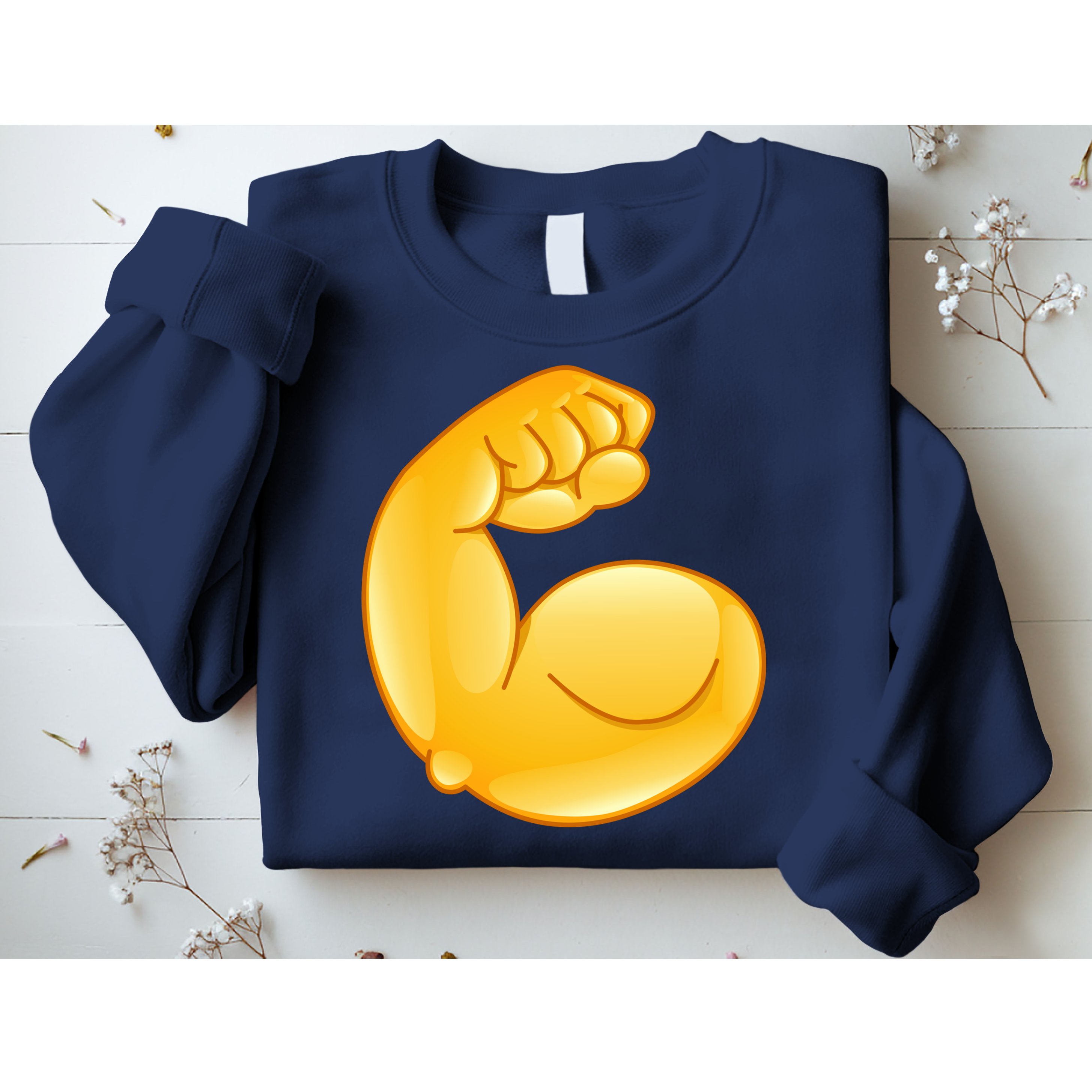 Muscle Strong Arm Flex Emoji Sweatshirt