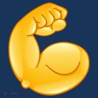 Muscle Strong Arm Flex Emoji Drawstring Bag