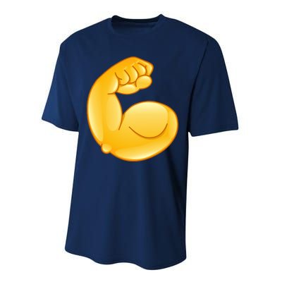 Muscle Strong Arm Flex Emoji Performance Sprint T-Shirt