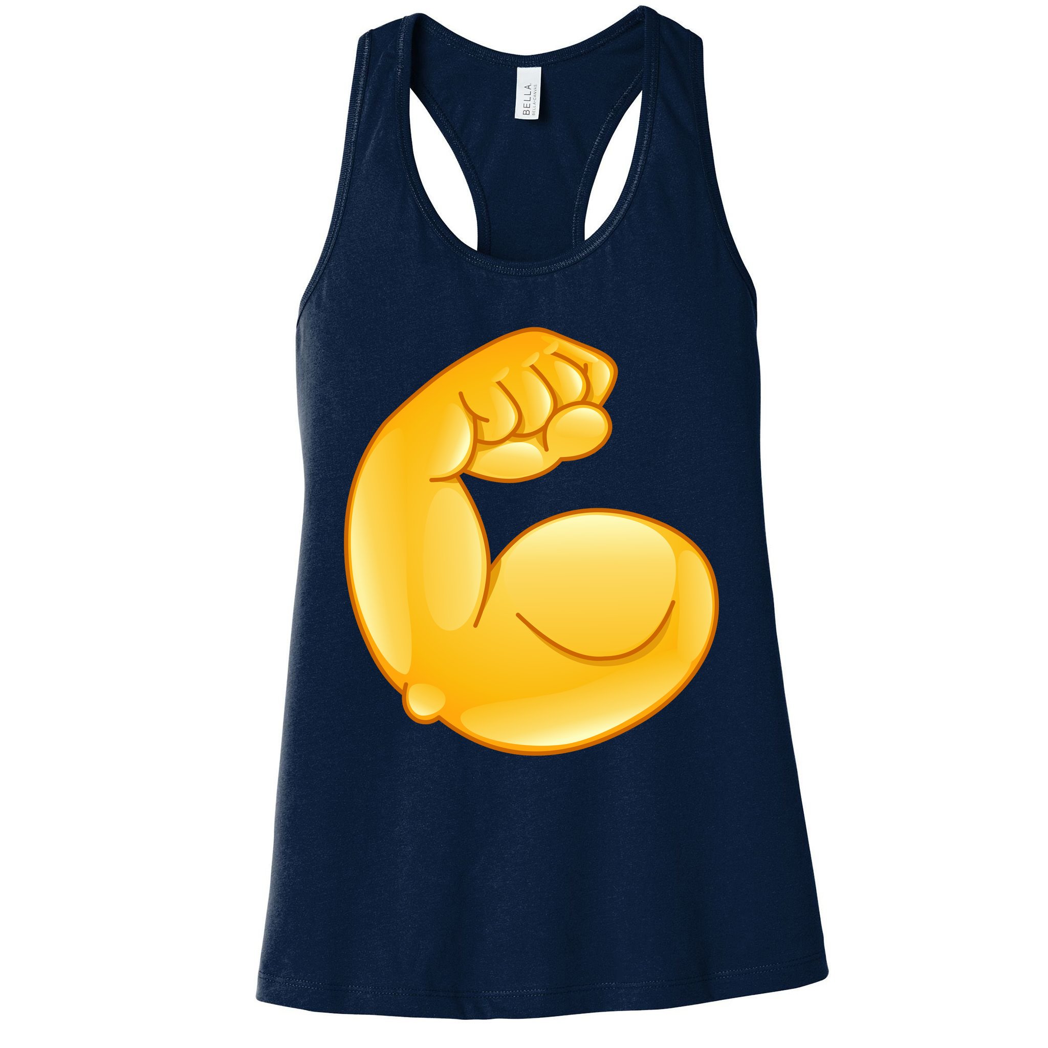 Muscle Strong Arm Flex Emoji Womens Tank Top