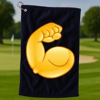 Muscle Strong Arm Flex Emoji Golf Towel