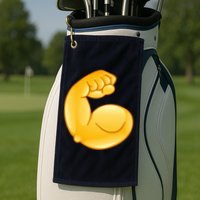 Muscle Strong Arm Flex Emoji Golf Towel