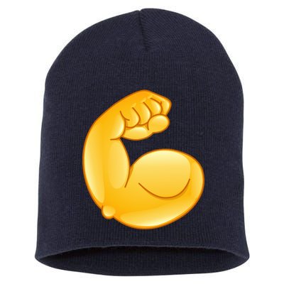 Muscle Strong Arm Flex Emoji Short Acrylic Beanie