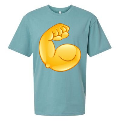 Muscle Strong Arm Flex Emoji Sueded Cloud Jersey T-Shirt