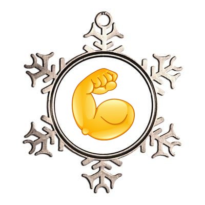 Muscle Strong Arm Flex Emoji Metallic Star Ornament