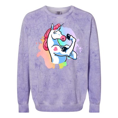 Muscle Unicorn Colorblast Crewneck Sweatshirt