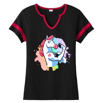 Muscle Unicorn Ladies Halftime Notch Neck Tee