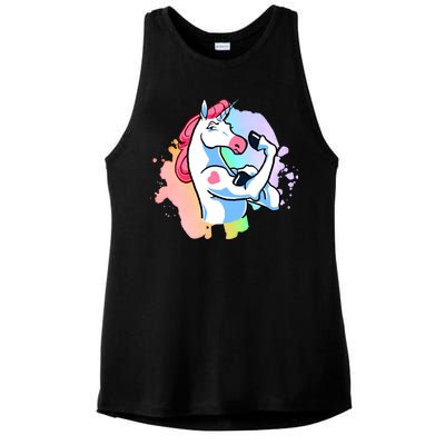 Muscle Unicorn Ladies PosiCharge Tri-Blend Wicking Tank