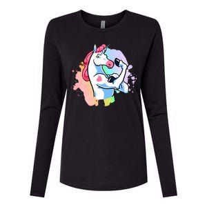 Muscle Unicorn Womens Cotton Relaxed Long Sleeve T-Shirt