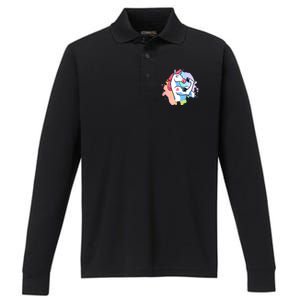 Muscle Unicorn Performance Long Sleeve Polo