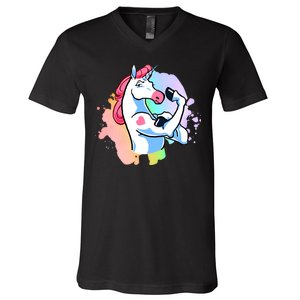 Muscle Unicorn V-Neck T-Shirt