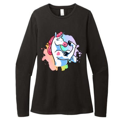 Muscle Unicorn Womens CVC Long Sleeve Shirt