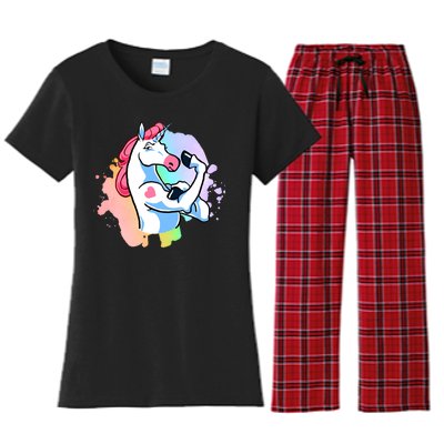 Muscle Unicorn Women's Flannel Pajama Set