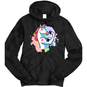 Muscle Unicorn Tie Dye Hoodie