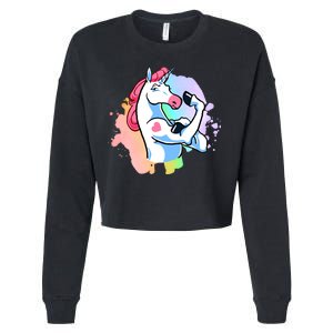 Muscle Unicorn Cropped Pullover Crew