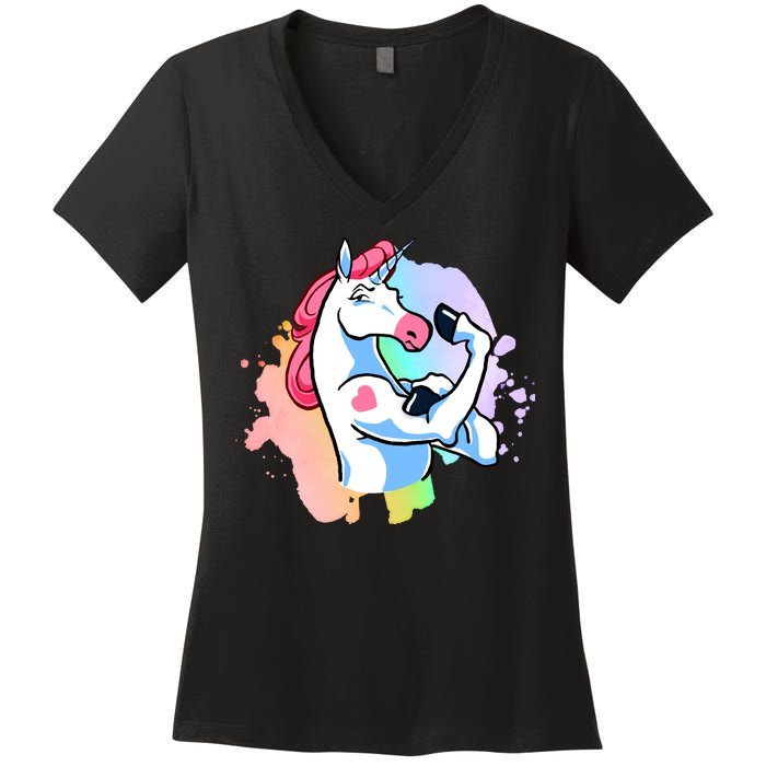 Muscle Unicorn Women's V-Neck T-Shirt