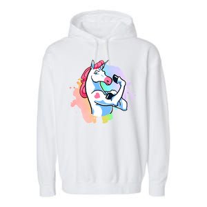 Muscle Unicorn Garment-Dyed Fleece Hoodie